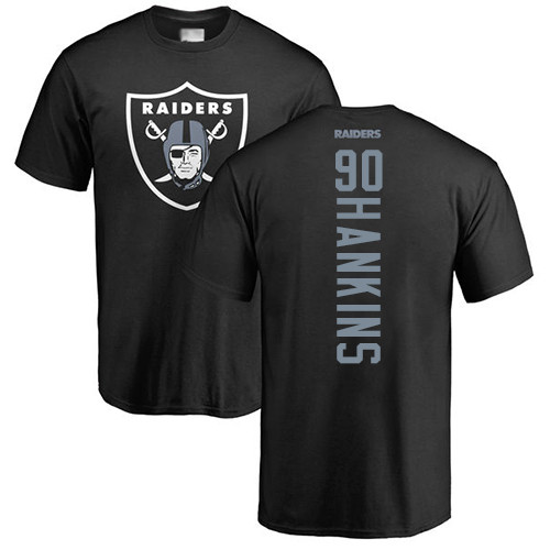 Men Oakland Raiders Black Johnathan Hankins Backer NFL Football #90 T Shirt->oakland raiders->NFL Jersey